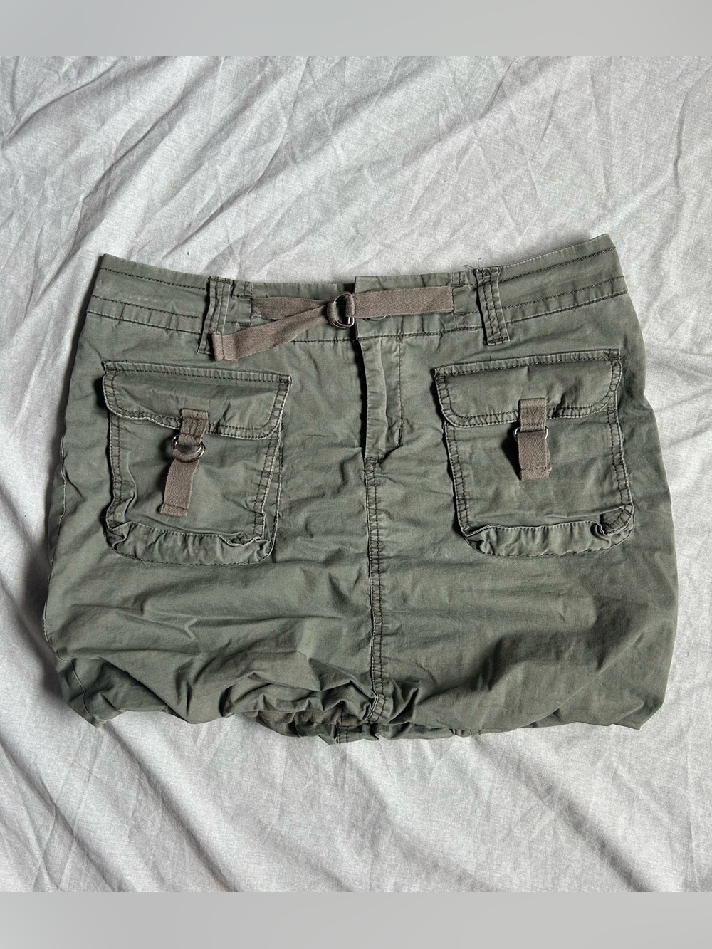 2000s Dynamite Army Green Cargo Mini Skirt